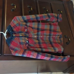 Legendary Whitetails hooded flannel button down shirt